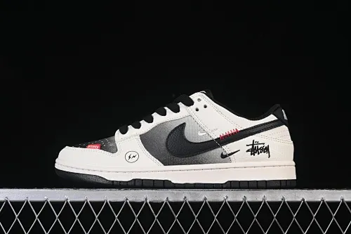 All categories Nk SB Dunk Series Nk SB Dunk Low High-end customized low-top sneakers Nike SB Dunk Low Stusi co-branded Lightning gradient beige black Anniversary high-end customized low-top casual sneakers QW5836-020